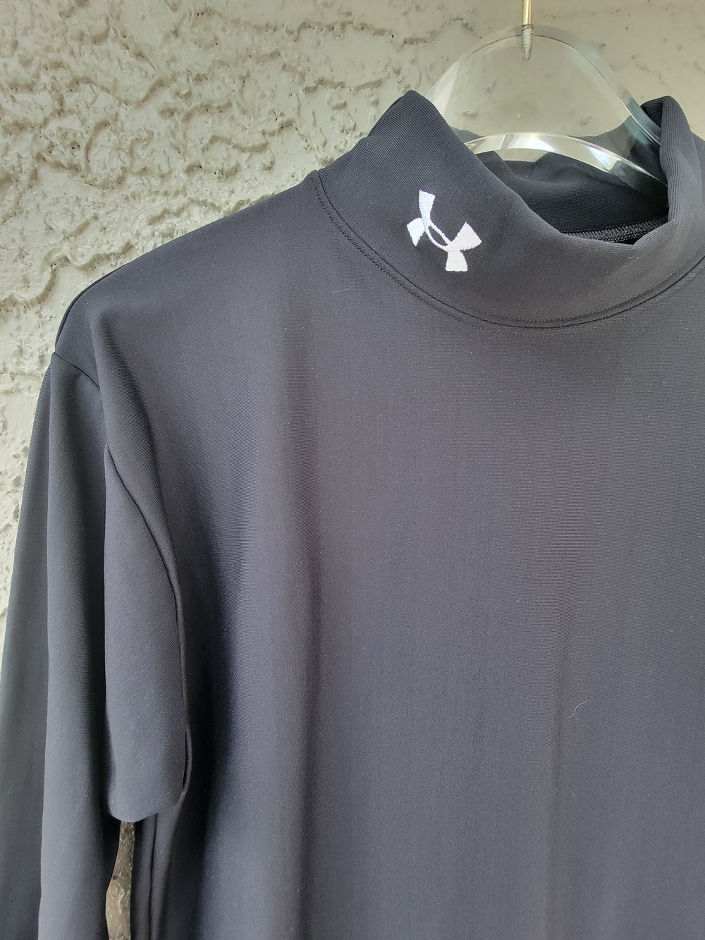 Under Armour ColdGear Men’s XL Black Compression Mock Neck Long Sleeve layer top - Picture 4 of 13
